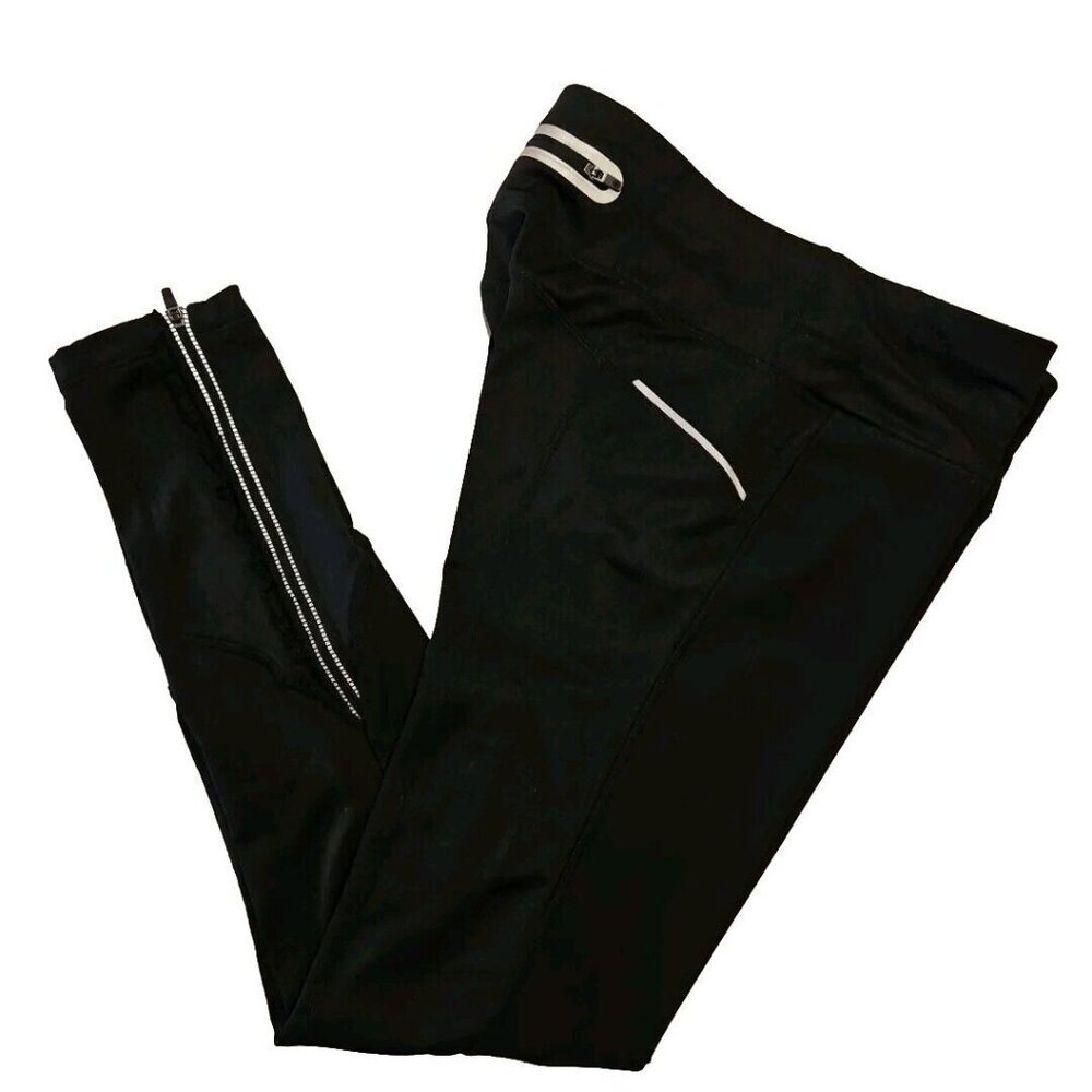 Athleta Leggings Womens S High Rise Reflective Back Zip Black Running Tight